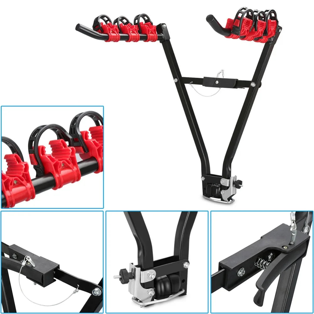 V Shape Iron Bicycle Rack 3-Bike Hitch Mount Car Racks Mountain Bike Carrier for Travel - R & R Innovations