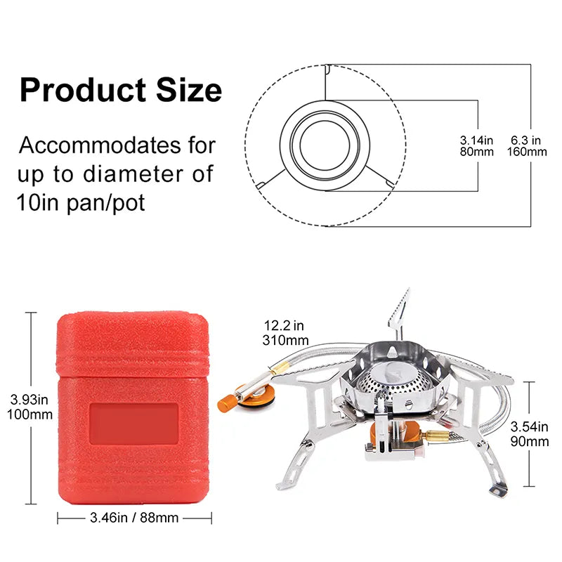 Widesea Windproof Camping Gas Burner: Outdoor Stove for Survival Trips - R & R Innovations