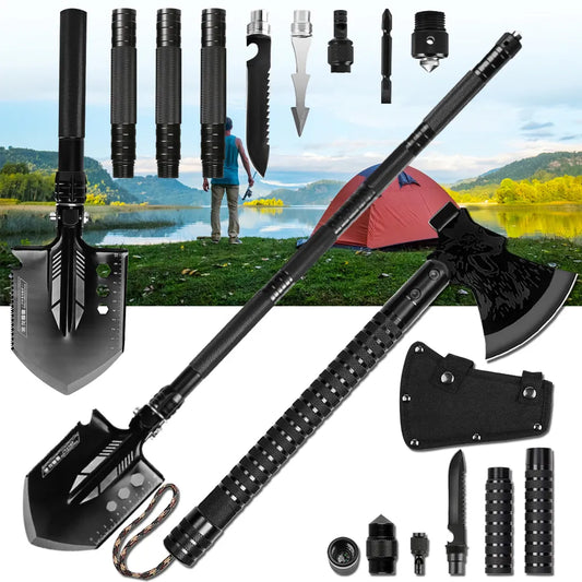 Outdoor Survival Shovel Axe Set: Portable Folding Defense Tools - R & R Innovations