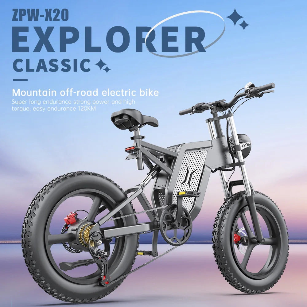 ZPW X20 ebike 2000W 35Ah electric Adult bike Bicycle 20 Inch 4.0 Fat Tyre electric bicycle Snow electric Bike Mountain ebikes - R & R Innovations