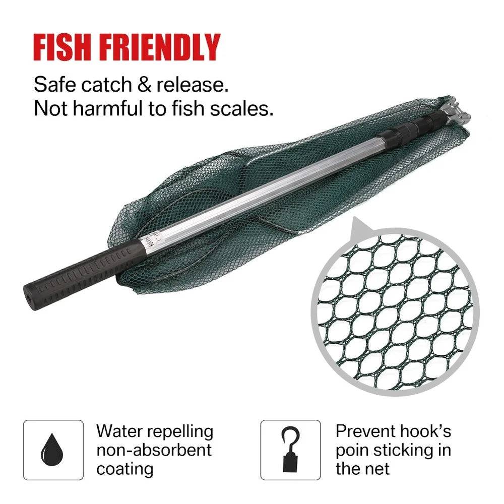 Folding Telescopic Fishing Net: Long Aluminum Handle, Collapsible Design - R & R Innovations