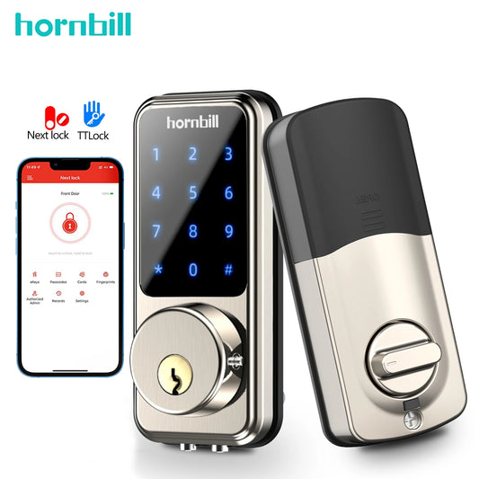 Hornbill Smart Front Door Lock Deadbolt Keyless Entry Locks Electronic Digital Keypad Bluetooth Security For Home Office Airbnb - R & R Innovations