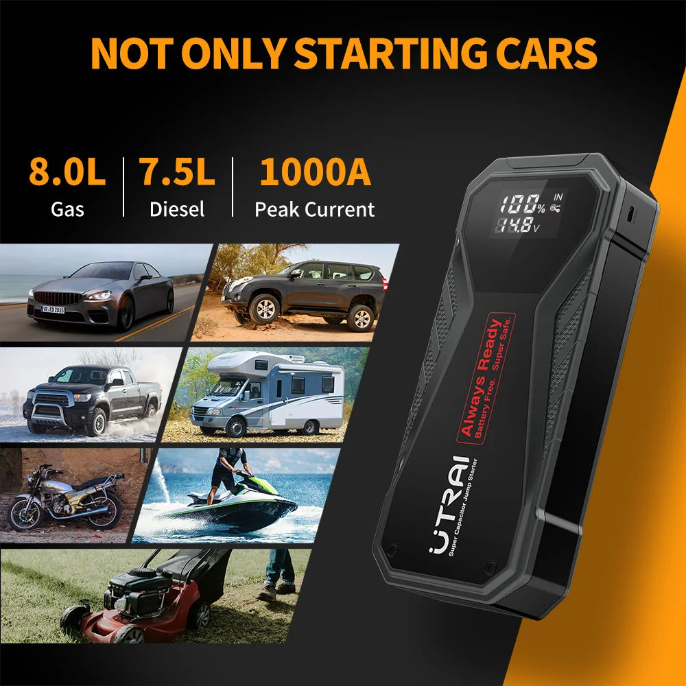 UTRAI Batteryless Car Jump Starter, 1000A Quick Charge - R & R Innovations