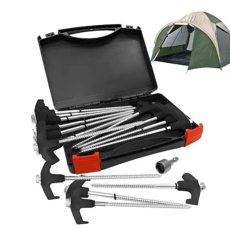 15-Piece Heavy-Duty Spiral Ground Anchors for Tents - R & R Innovations