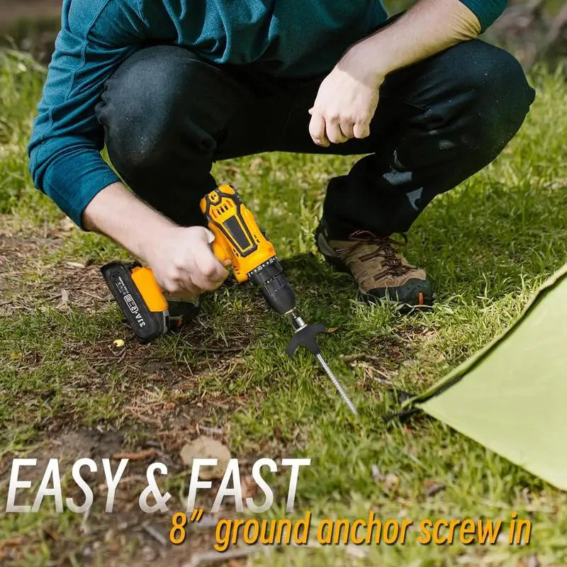 15-Piece Heavy-Duty Spiral Ground Anchors for Camping Tents - R & R Innovations