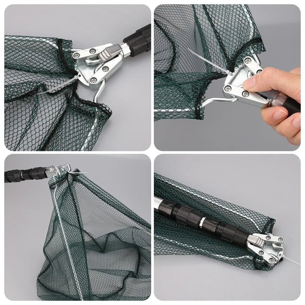 Folding Telescopic Fishing Net: Long Aluminum Handle, Collapsible Design - R & R Innovations