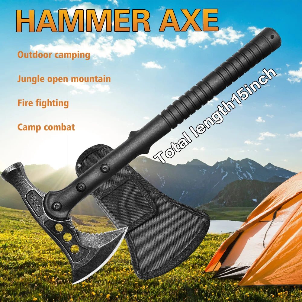 Hammer Axe Outdoor Survival Camping Tourist Tomahawk Portable Multifunctional Wild Emergency Gear Tool Hatchet Cutting Knife Axe - R & R Innovations