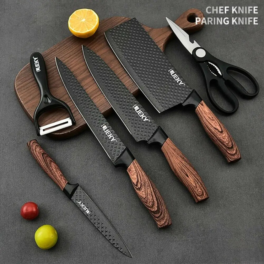 Stainless Steel 6-Piece Kitchen Knife Set with Utensils - R & R Innovations