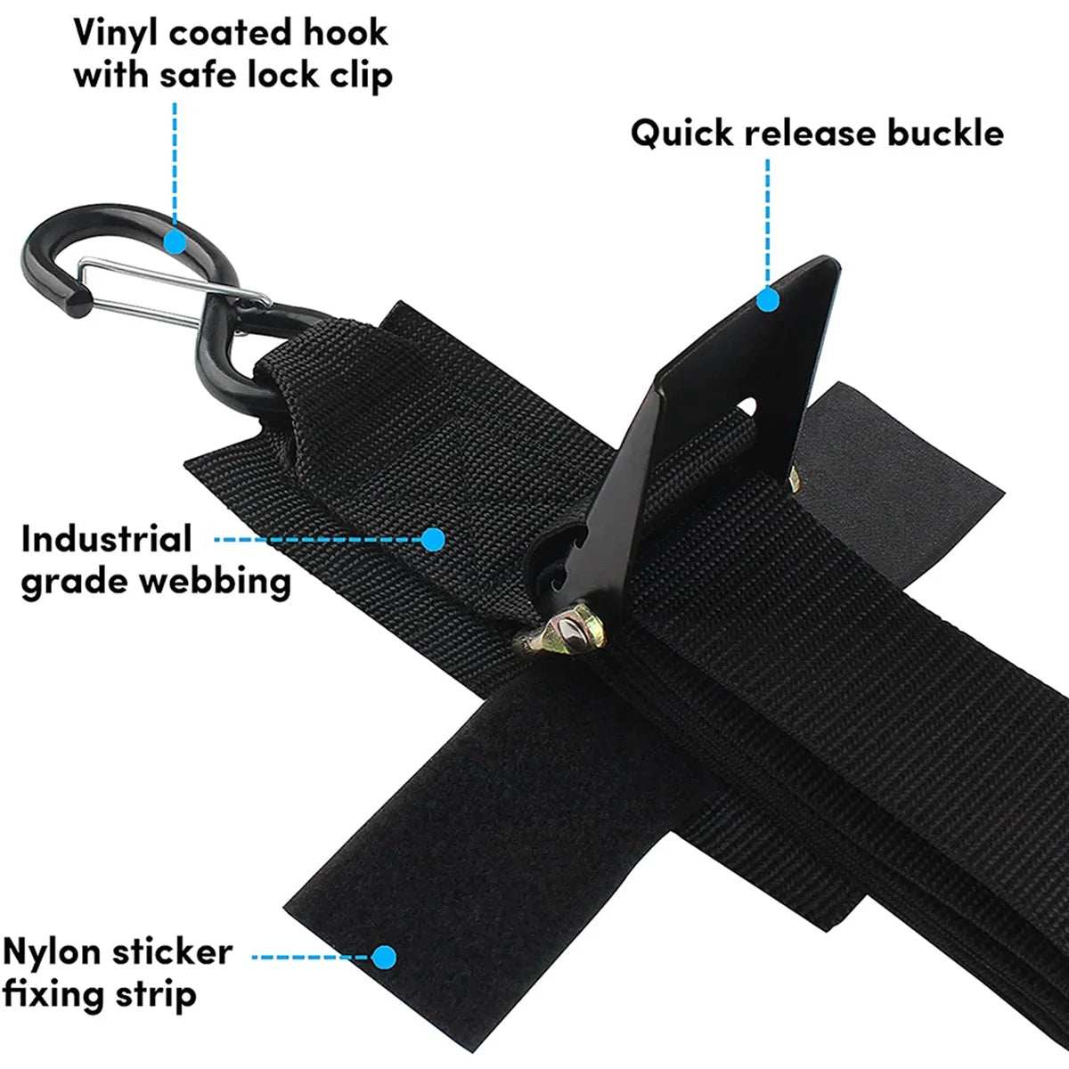 Adjustable Boat Trailer Transom Tie-Down Straps (2-Pack) - R & R Innovations