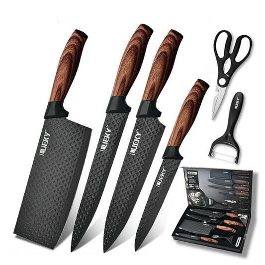 Stainless Steel 6-Piece Kitchen Knife Set with Utensils - R & R Innovations