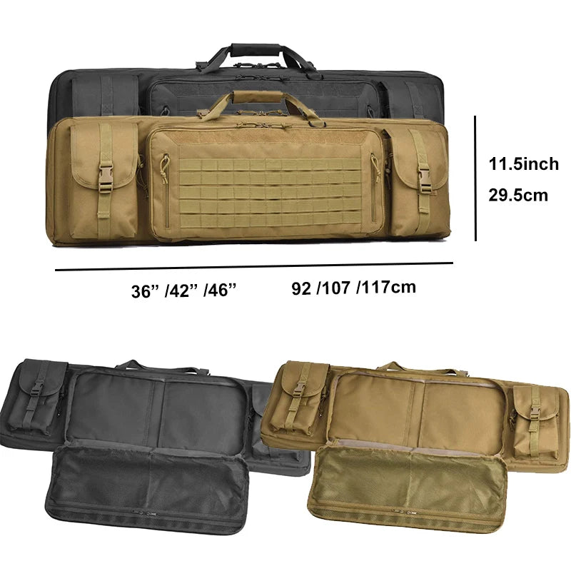 WINCENT Tactical Double Long Rifle Gun Case Bag Rifle Backpack Soft Firearm Transportation Carbine Case Lockable 35"42"46"inch - R & R Innovations