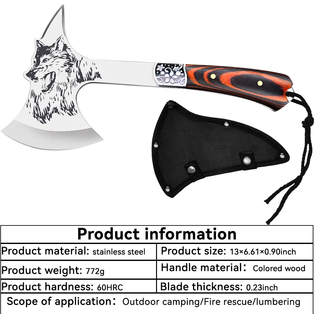 Multifunctional Axe Bone Cutter Knife Sharp Hatchet Tomahawk Stainless Steel Durable Outdoor Survival Camping Portable Axes Tool - R & R Innovations